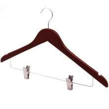 Clips Top Set Coat Hanger for Clothes Mahogany /Brown